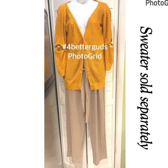 New FashionNova Finders Keepers Tie Waist Cropped Pants Coco Tan Size 1X 14 16 - Picture 12 of 16